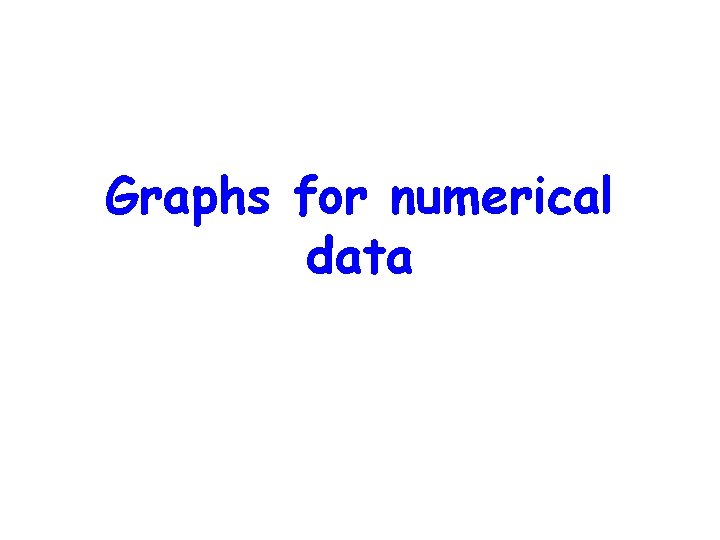 Graphs for numerical data 