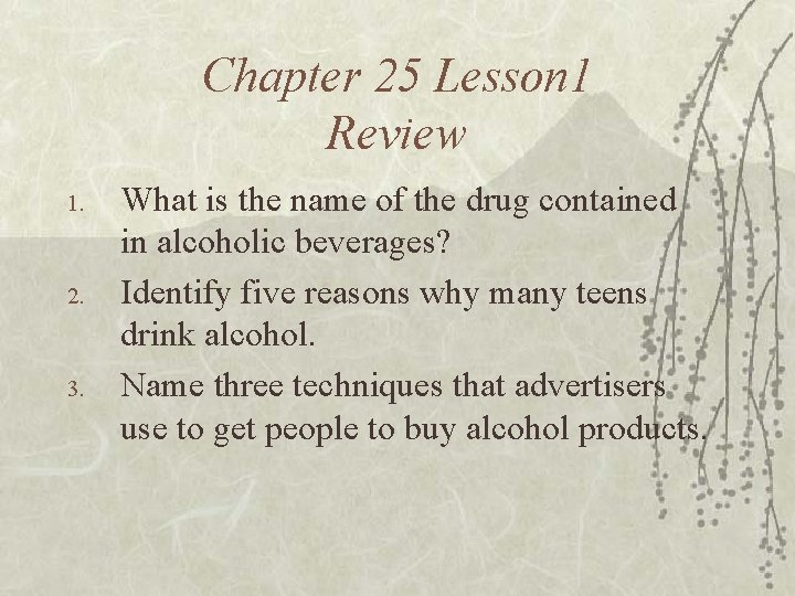 Chapter 25 Lesson 1 Review 1. 2. 3. What is the name of the