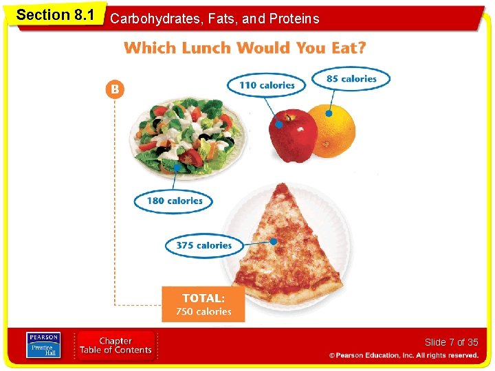 Section 8. 1 Carbohydrates, Fats, and Proteins Slide 7 of 35 