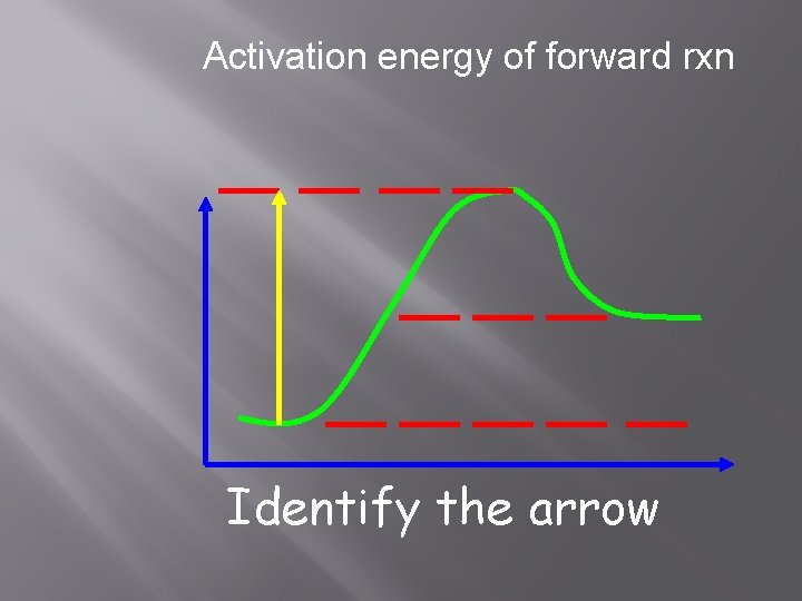 Activation energy of forward rxn Identify the arrow 