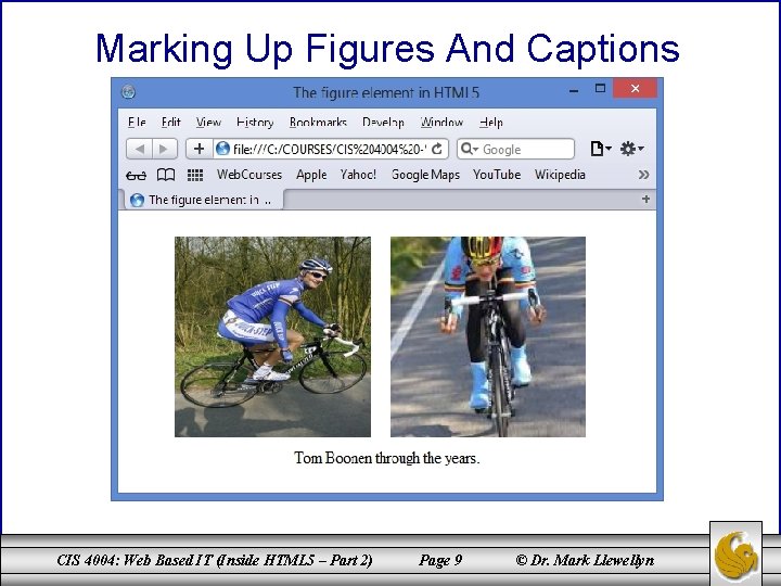 Marking Up Figures And Captions CIS 4004: Web Based IT (Inside HTML 5 –