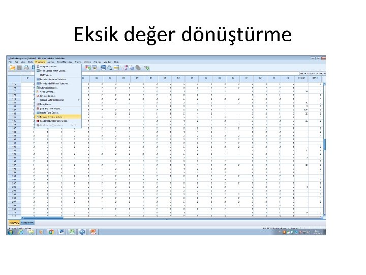 Eksik değer dönüştürme 