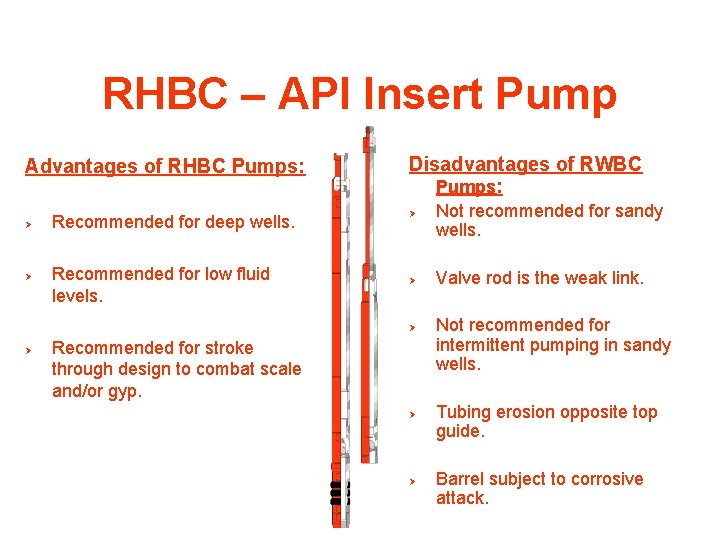 RHBC – API Insert Pump Advantages of RHBC Pumps: Ø Ø Recommended for deep