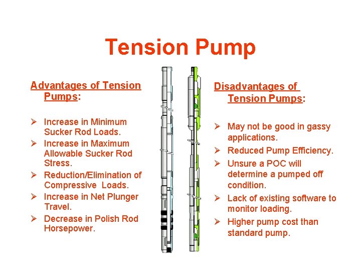 Tension Pump Advantages of Tension Pumps: Disadvantages of Tension Pumps: Ø Increase in Minimum