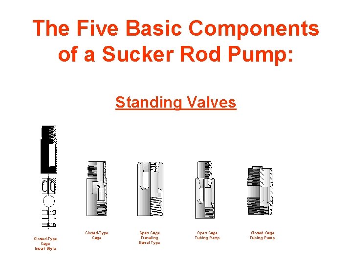 The Five Basic Components of a Sucker Rod Pump: Standing Valves Closed-Type Cage Insert