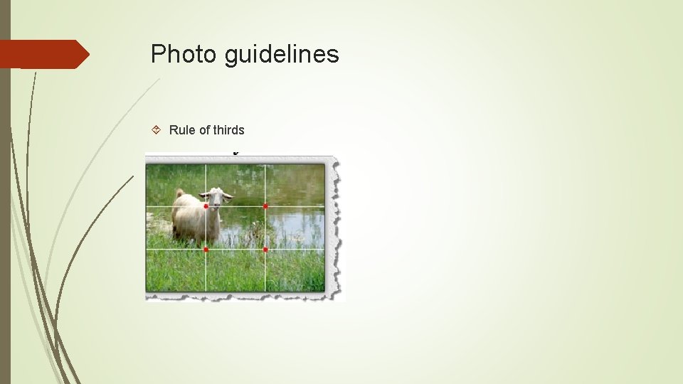 Photo guidelines Rule of thirds 