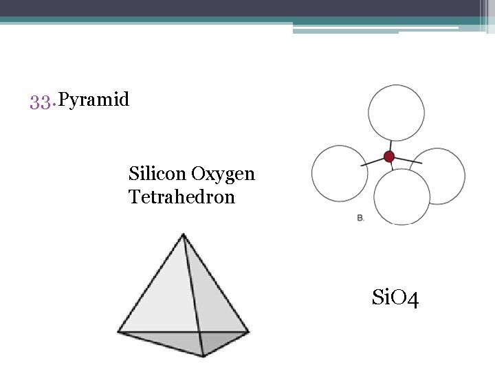 33. Pyramid Silicon Oxygen Tetrahedron Si. O 4 