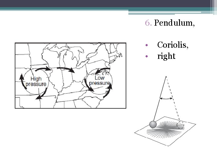 6. Pendulum, • • Coriolis, right 