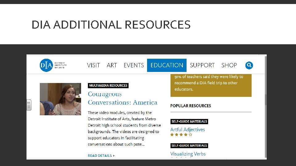 DIA ADDITIONAL RESOURCES 