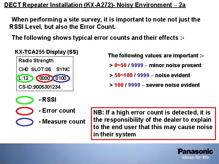 • DECT Repeater Installation (KX-A 272)- Noisy Environment – 2 a • When • DECT Repeater Installation (KX-A 272)- Noisy Environment – 2 a • When