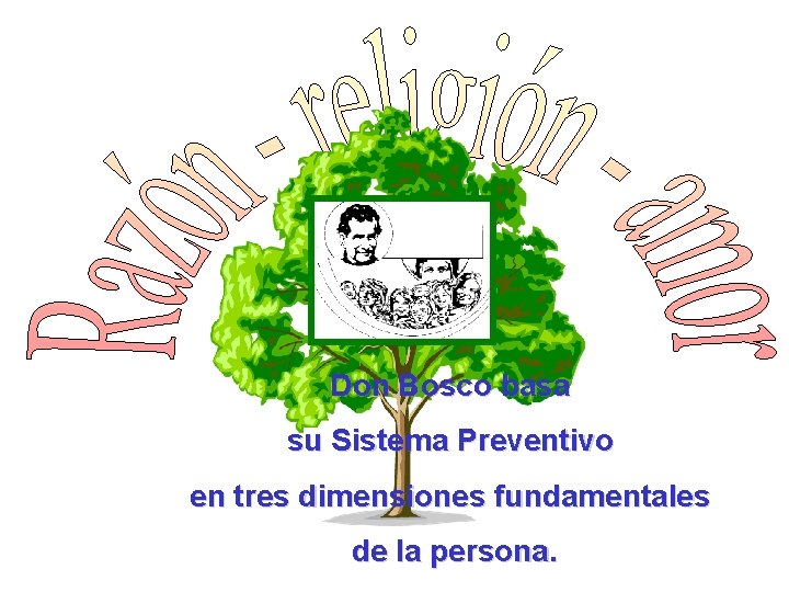 Don Bosco basa su Sistema Preventivo en tres dimensiones fundamentales de la persona. 