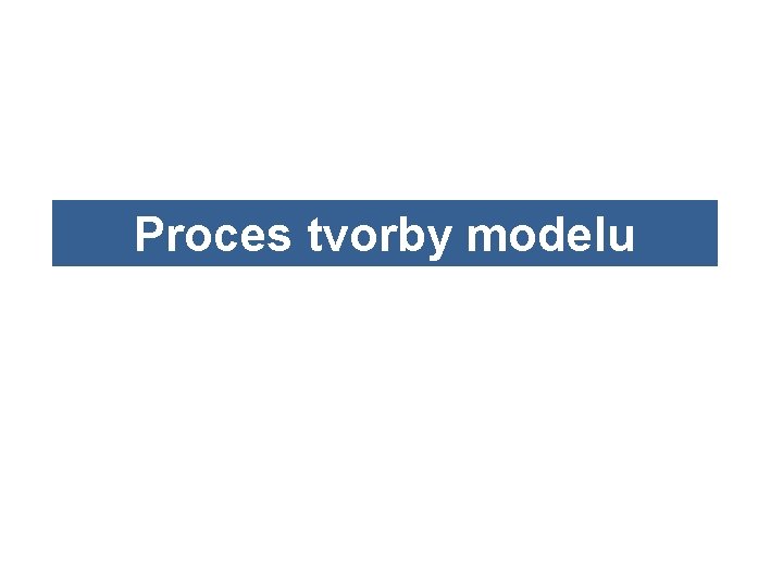 Proces tvorby modelu 