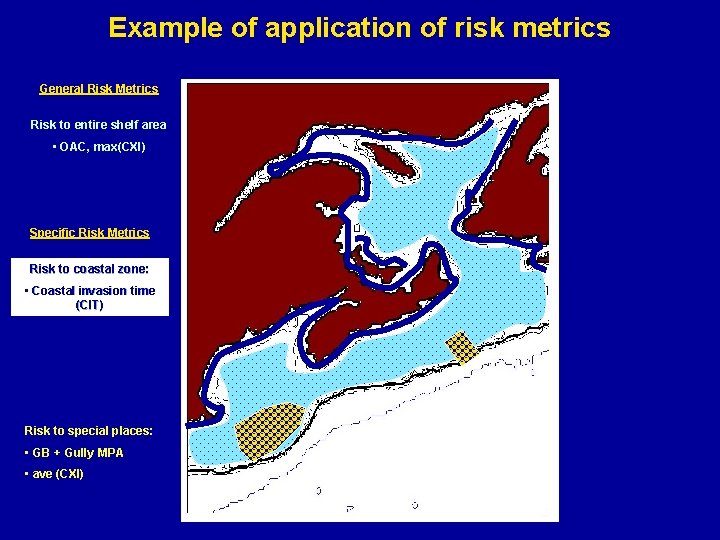 Example of application of risk metrics General Risk Metrics Risk to entire shelf area