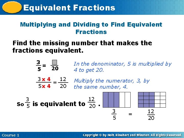 Equivalent Fractions Multiplying and Dividing to Find Equivalent Fractions Find the missing number that Equivalent Fractions Multiplying and Dividing to Find Equivalent Fractions Find the missing number that