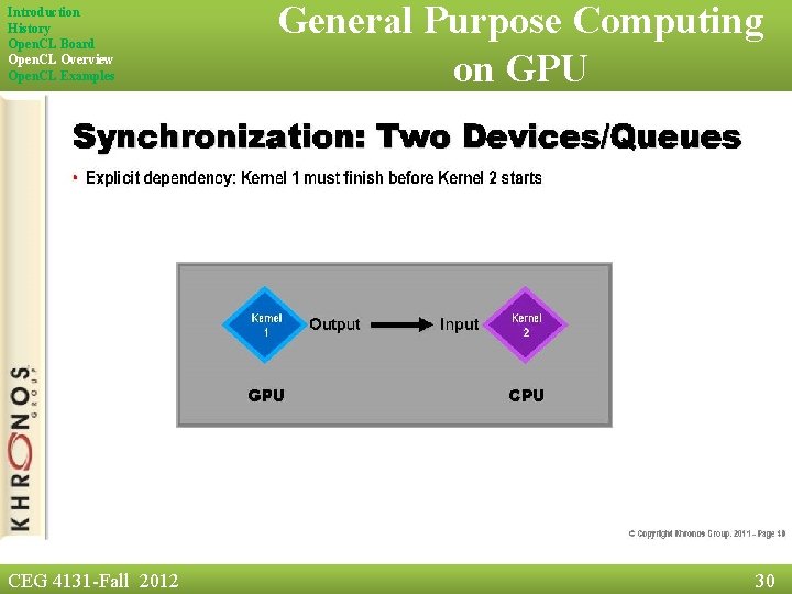 Introduction History Open. CL Board Open. CL Overview Open. CL Examples CEG 4131 -Fall