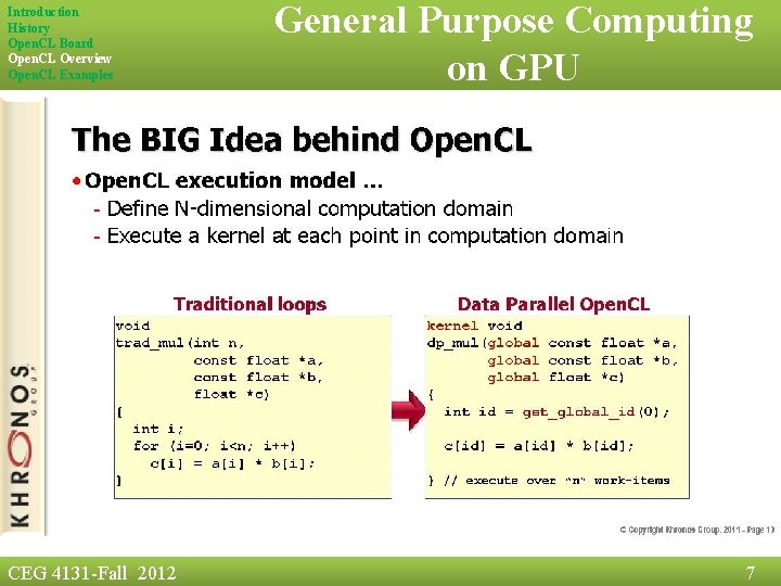 Introduction History Open. CL Board Open. CL Overview Open. CL Examples CEG 4131 -Fall