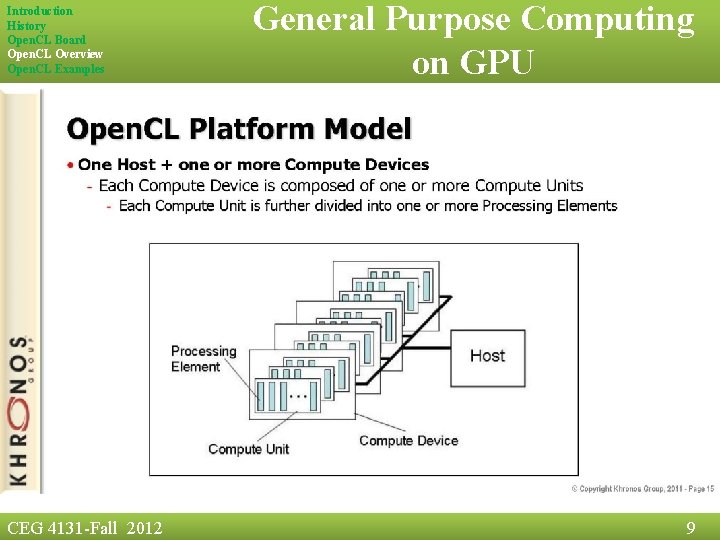 Introduction History Open. CL Board Open. CL Overview Open. CL Examples CEG 4131 -Fall