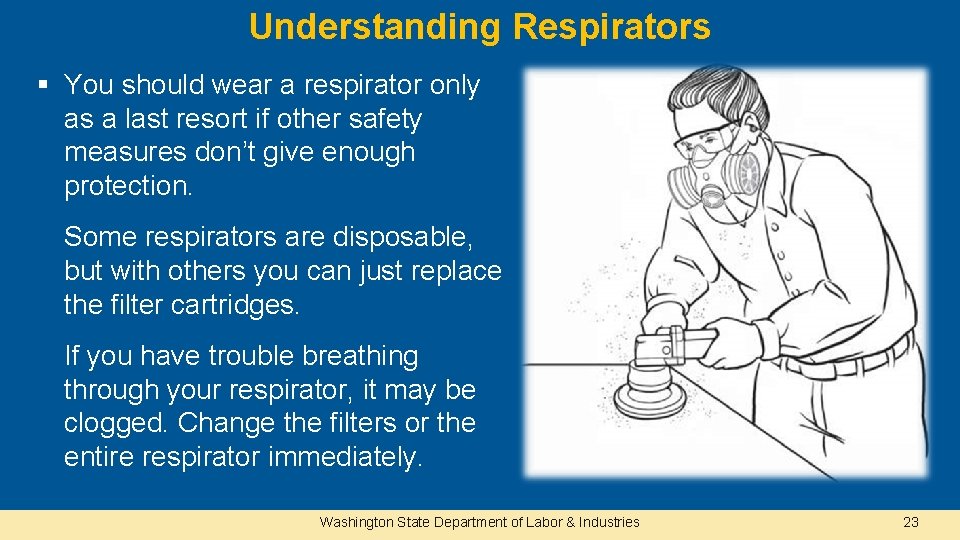 Understanding Respirators § You should wear a respirator only as a last resort if