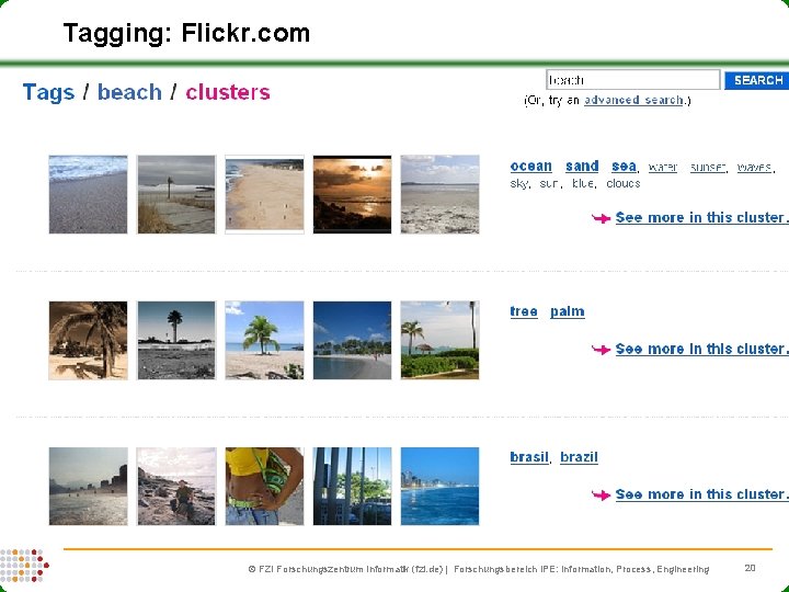 Tagging: Flickr. com FZI Forschungszentrum Informatik (fzi. de) | Forschungsbereich IPE: Information, Process, Engineering
