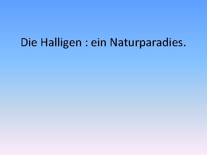 Die Halligen : ein Naturparadies. 
