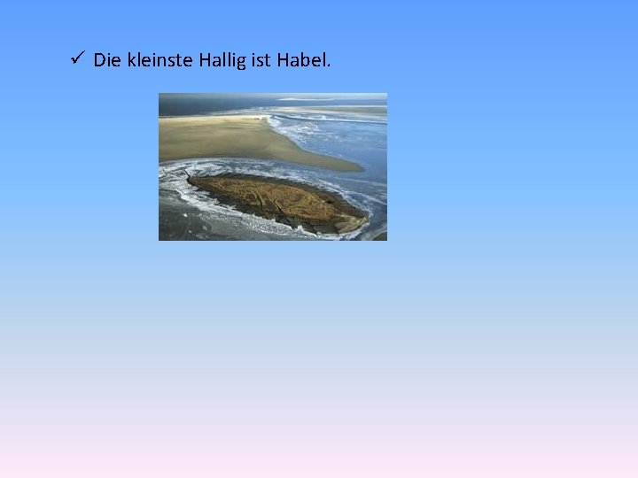 ü Die kleinste Hallig ist Habel. 