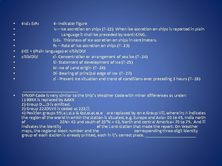  • • • 6 ISES ESRS 6 - Indicator figure IS – Ice