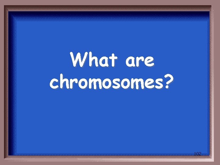 What are chromosomes? 102 
