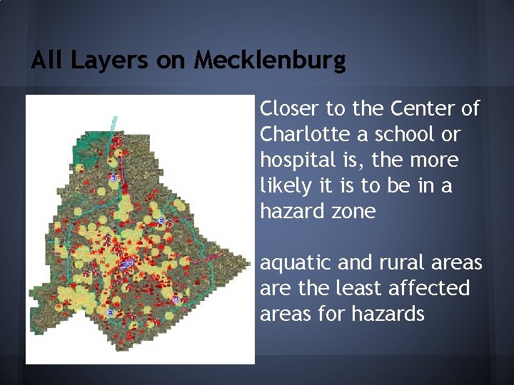 All Layers on Mecklenburg Closer to the Center of Charlotte a school or hospital All Layers on Mecklenburg Closer to the Center of Charlotte a school or hospital