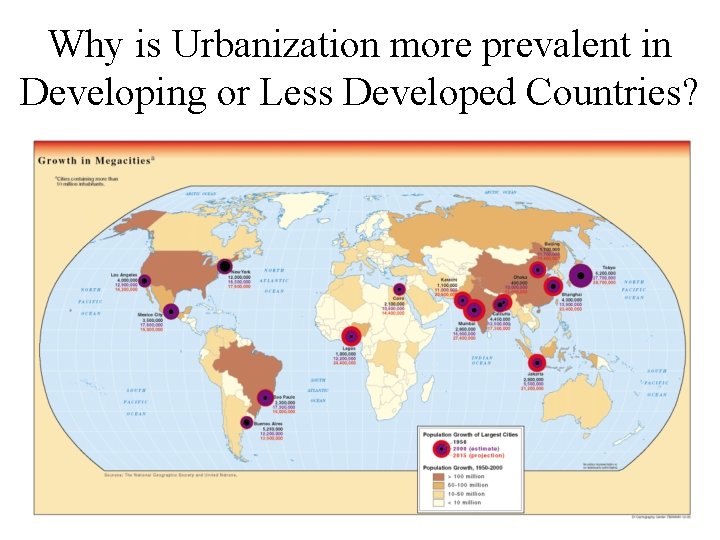 Why is Urbanization more prevalent in Developing or Less Developed Countries? 