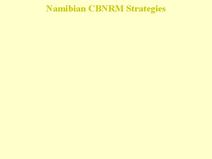 Namibian CBNRM Strategies 