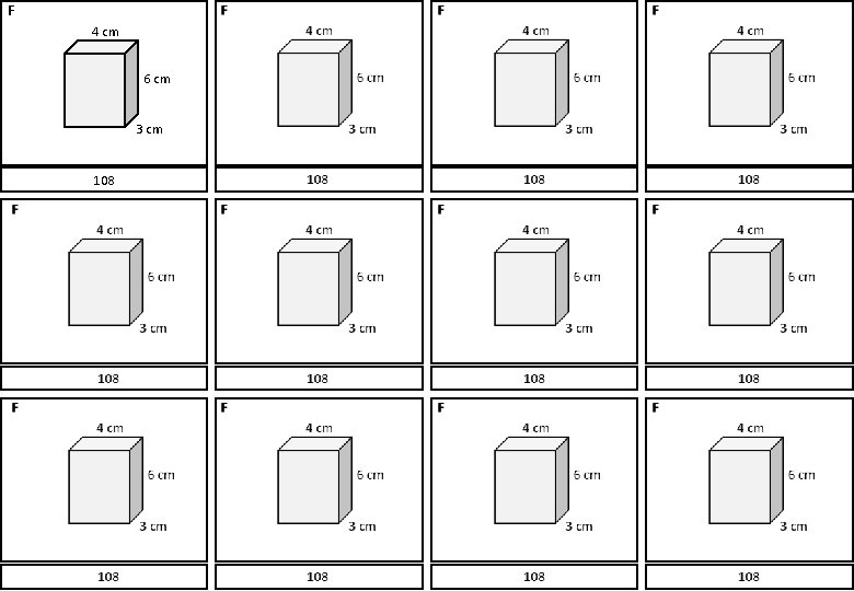 F 4 cm 6 cm 3 cm 108 
