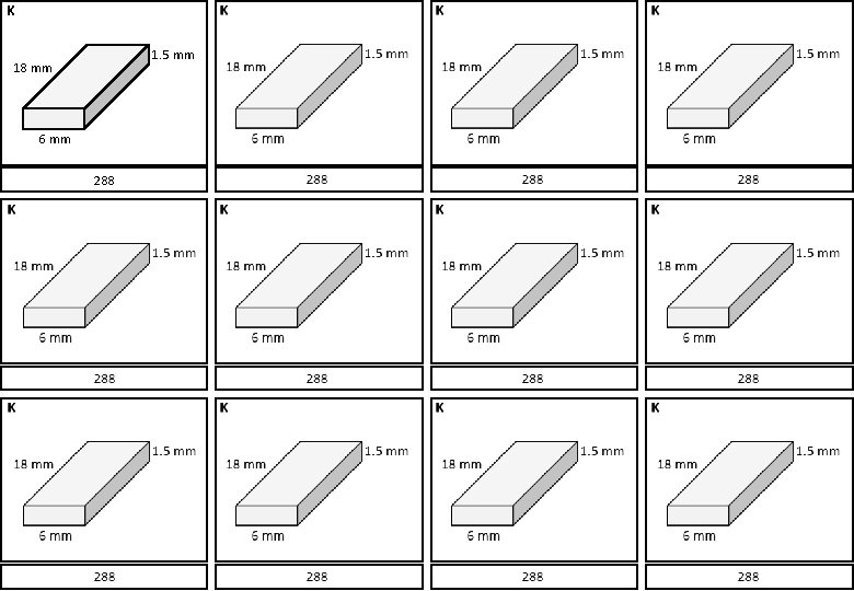K 1. 5 mm 18 mm 6 mm 288 