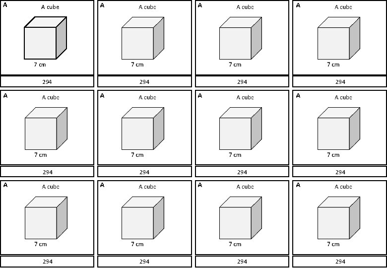 A A cube 7 cm 294 