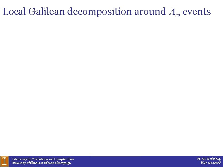 Local Galilean decomposition around Lci events Laboratory for Turbulence and Complex Flow University of