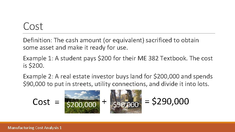 Cost Definition: The cash amount (or equivalent) sacrificed to obtain some asset and make Cost Definition: The cash amount (or equivalent) sacrificed to obtain some asset and make