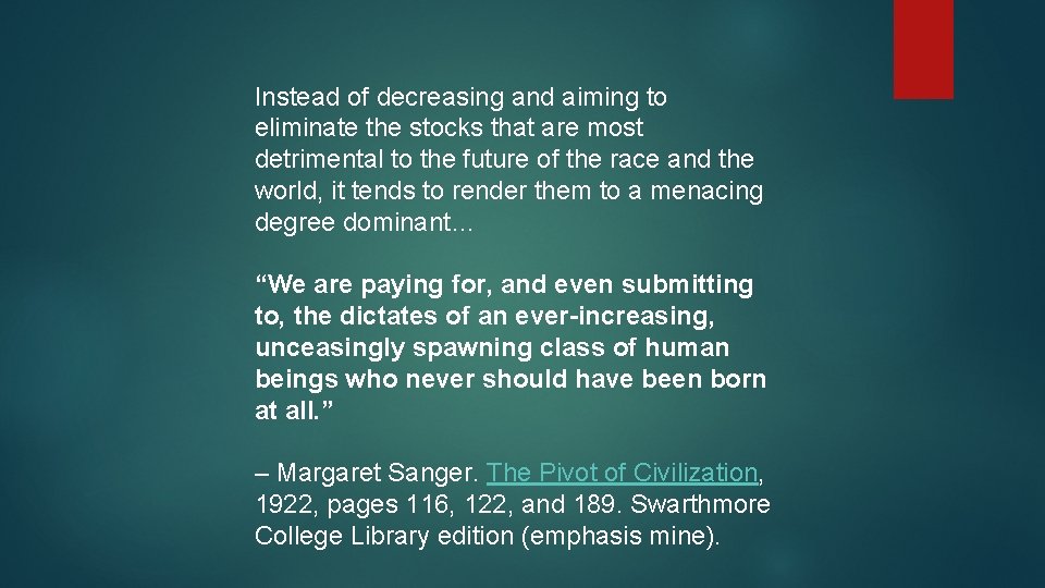 Instead of decreasing and aiming to eliminate the stocks that are most detrimental to