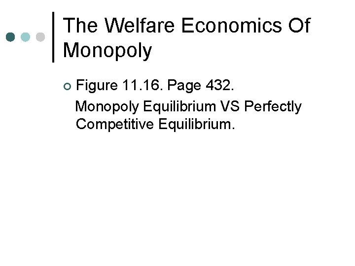 The Welfare Economics Of Monopoly ¢ Figure 11. 16. Page 432. Monopoly Equilibrium VS