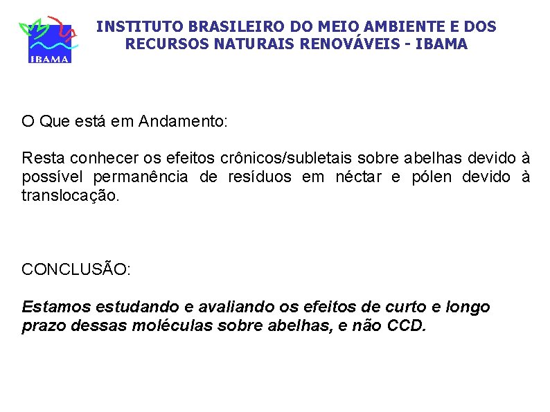 INSTITUTO BRASILEIRO DO MEIO AMBIENTE E DOS RECURSOS NATURAIS RENOVÁVEIS - IBAMA O Que