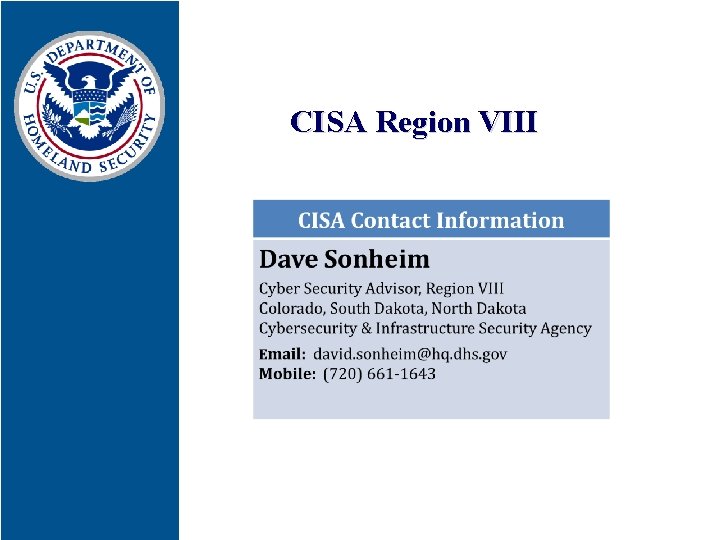 CISA Region VIII 