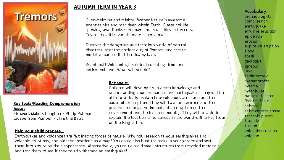 AUTUMN TERM IN YEAR 3 Overwhelming and mighty. Mother Nature’s awesome energies hiss and