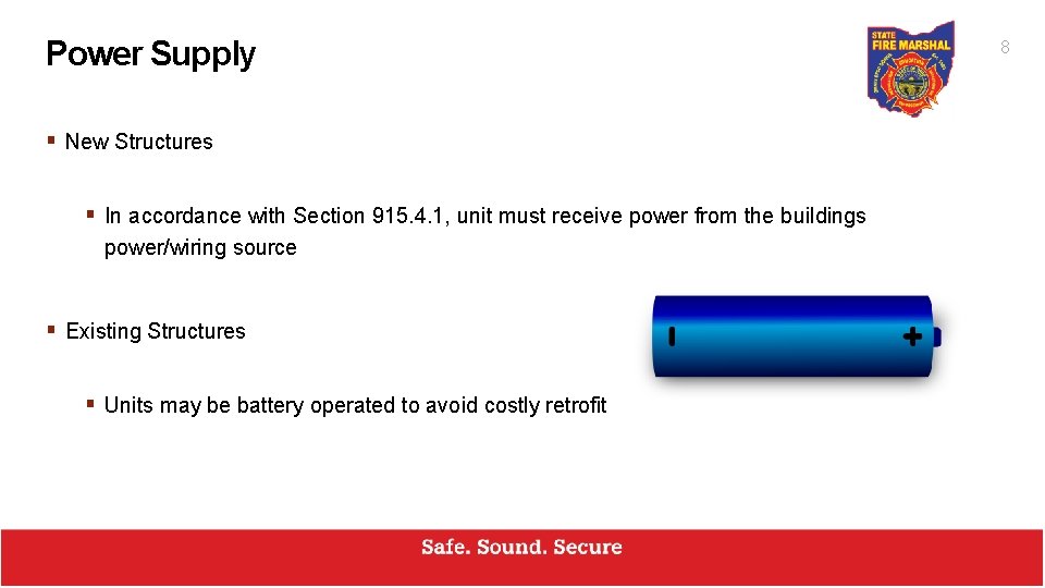 Power Supply § New Structures § In accordance with Section 915. 4. 1, unit