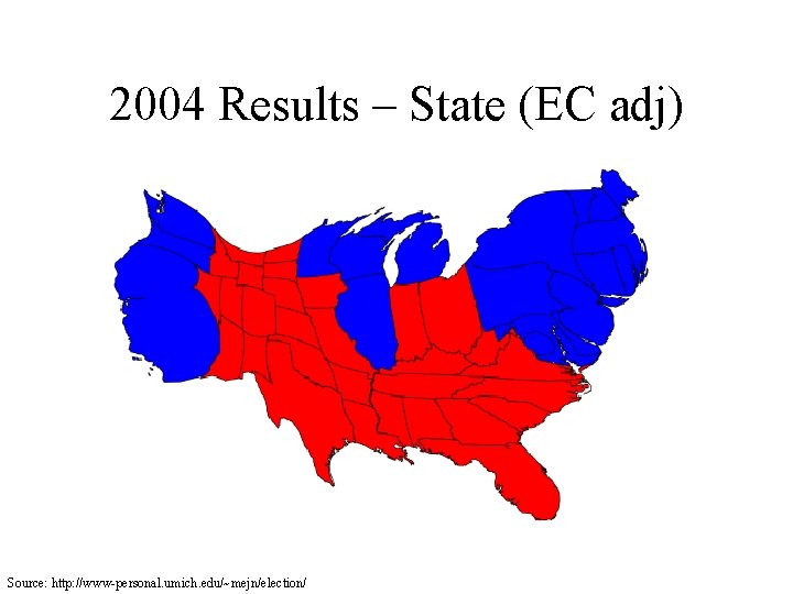 2004 Results – State (EC adj) Source: http: //www-personal. umich. edu/~mejn/election/ 