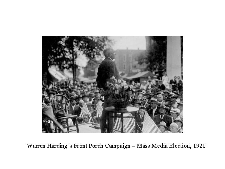 Warren Harding’s Front Porch Campaign – Mass Media Election, 1920 