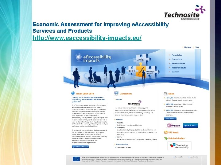 Economic Assessment for Improving e. Accessibility Services and Products http: //www. eaccessibility-impacts. eu/ 