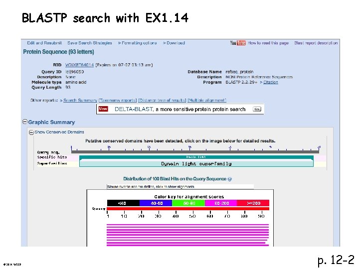 BLASTP search with EX 1. 14 © 2014 WSSP p. 12 -2 