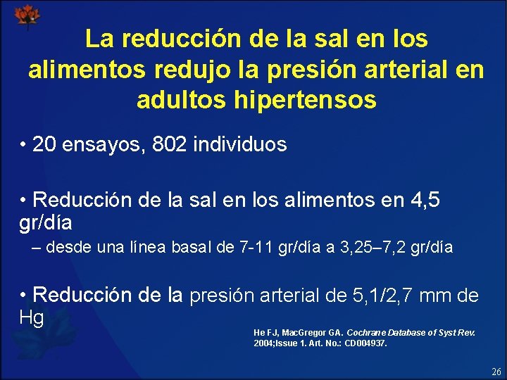 La reducción de la sal en los alimentos redujo la presión arterial en adultos