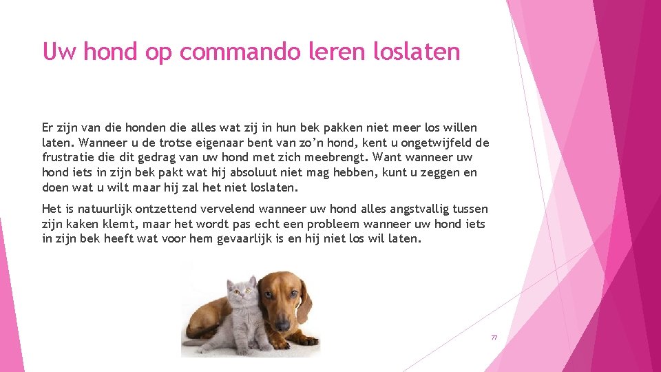 Uw hond op commando leren loslaten Er zijn van die honden die alles wat