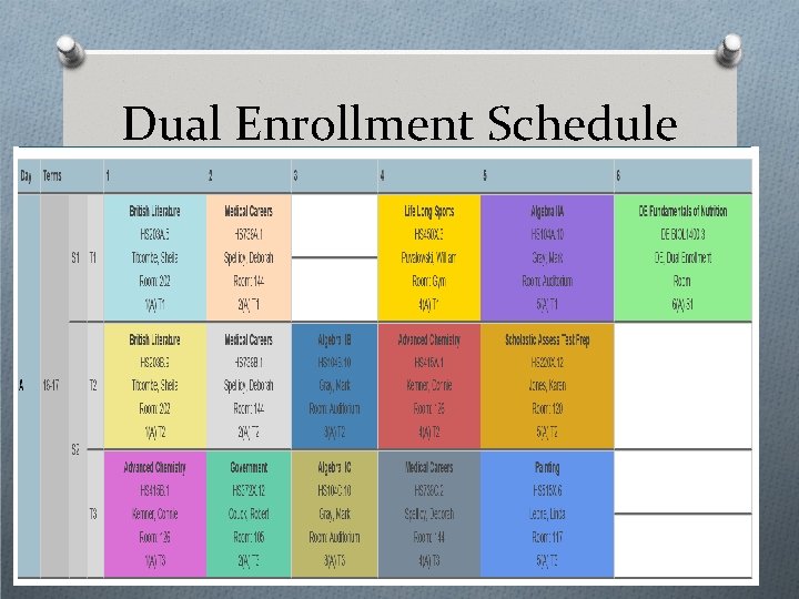 Dual Enrollment Schedule 