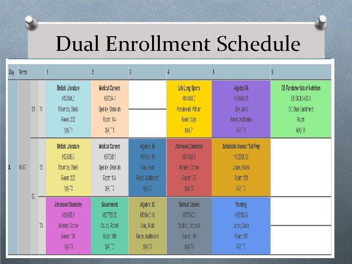 Dual Enrollment Schedule 