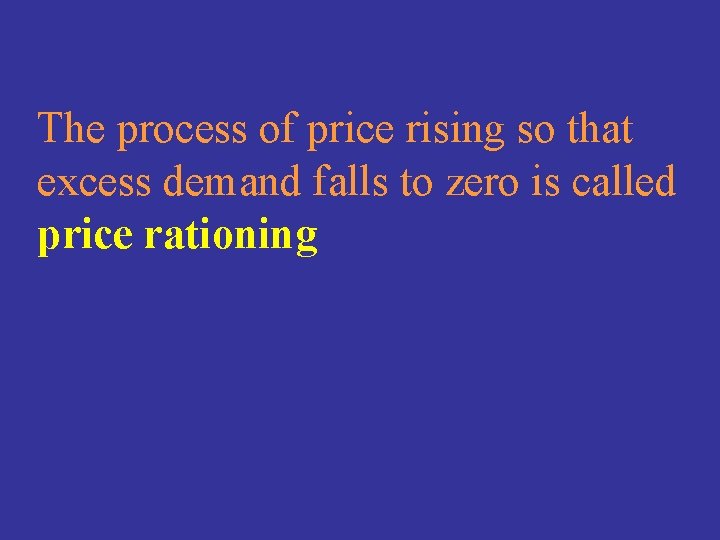 The process of price rising so that excess demand falls to zero is called